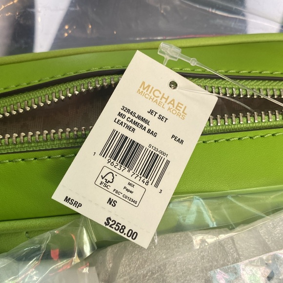 💚MICHAEL KORS💚Pear Medium Jet Set Leather Crossbody Camera Bag/NWT - Picture 6 of 7